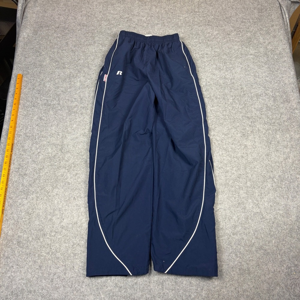 Russell Athletic Team Issue Track Pants Navy Blue White Piping Mens Small
